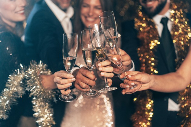 Sparkling wine toast