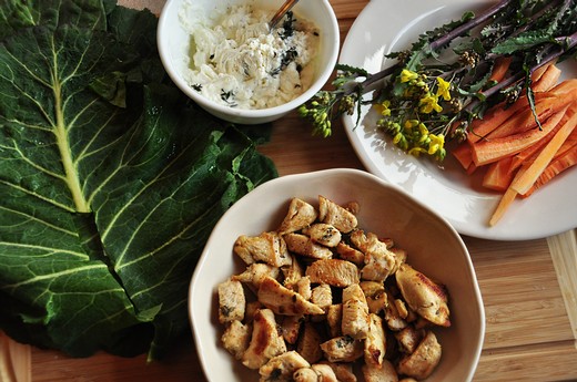 Lemon Chicken Wrapped in Collard Greens