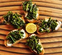 Rapini and Goat Cheese Toasts